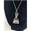 Image 3 : Silver Plated Crystal Stone Pendant Necklace, Marked Sui