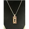 Image 2 : Silver Plated of Rhinestones "G" Pendant w/ Chain Necklace, Just Like New