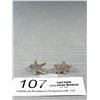 Image 2 : Pair of Solid Sterling Silver Earrings, Marked 925