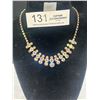 Image 1 : Vintage Gold Plated Aurora Borealis Rhinestones Necklace