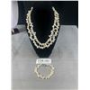 Image 1 : Extreme Long Genuine Cultured Freshwater Pearls Necklace + Matching Bracelet Set, Both Original Clas