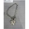 Image 2 : 2 Silver Plated Link Bracelets w/ Each One Charm + Toggle Clasp