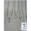 Image 2 : Several Silver Plated Chains w/ Rhinestones Alphabet Letters Pendants
