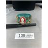 Image 1 : Lucite w/ Cameo Hinged Cuff Bangle