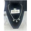 Image 1 : Silver Plated w/ 3 Blue Stones Dangle Pendants Necklace