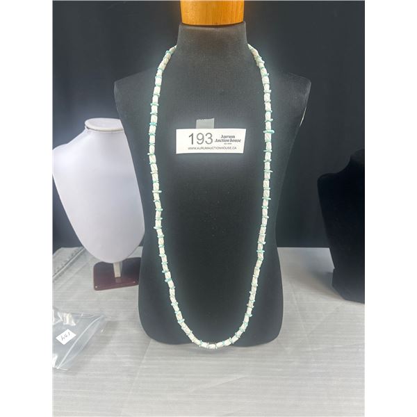 Extra Length Milk Glass Beads Necklace