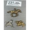 Image 2 : 2 Vintage Horse Pendants + 1 Lion Pendant