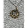 Image 2 : Vintage Spanish Damascene Pendant w/ Chain Necklace + Pair of Screw on Earrings