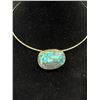 Image 2 : Turqouise/Black Color Resin Pendant Choker Necklace