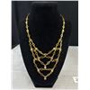 Image 2 : Vintage Gold Plated Aurora Borealis Rhinestones Necklace + 2 Chains Necklaces