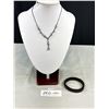 Image 1 : Heavy Magnetic Bracelet + Black Metal Choker Necklace