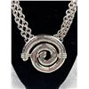 Image 2 : Heavy + Solid Silver Plated Pendant w/ Links Chain Necklace