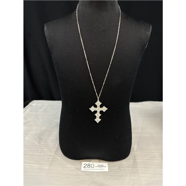 Beautiful Australian Crystal Cross Pendant w/ Chain Necklace