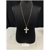 Image 1 : Beautiful Australian Crystal Cross Pendant w/ Chain Necklace