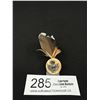 Image 1 : Vintage Sterling Silver Acorn on Antler Bone Feathers Brooch