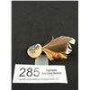 Image 2 : Vintage Sterling Silver Acorn on Antler Bone Feathers Brooch