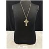 Image 1 : Vintage Silver Tone Cross + Chain Necklace
