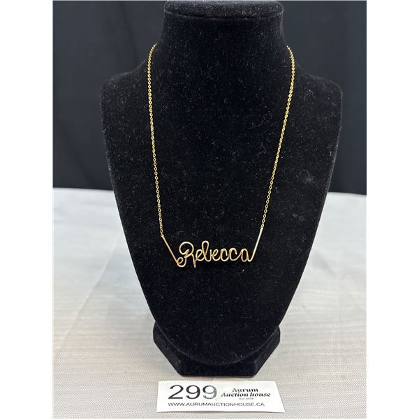 Lovely Dainty Hand Crafted Rebecca Gold Neckalce Marked 1/20 14K G.F.
