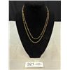 Image 1 : Vintage Very Long Low Gold Links Necklace, Unmarked