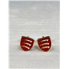 Image 2 : Pair of Gold Filled Red Enamel Swords Design Cufflinks Unmarked