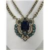 Image 2 : Vintage Glass + Rhinestones Necklace