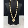 Image 1 : Hand Carved Bone Elephant Design Pendant + Beads Necklace