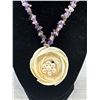 Image 2 : Hand Crafted Mother of Pearls w/ Cultured Freshwater Pearls Pendant w/ Natural Ametthyst Stones Chai