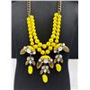 Image 2 : Outstanding Crafted Necklace w/ Yellow Glass Stones + Beads