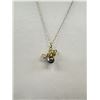 Image 2 : Vintage Gold Filled w/ Black Alaskan Diamond Stone Pendant, Marked Titan G.F. w. Chain Necklace