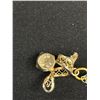 Image 3 : Vintage Gold Filled w/ Black Alaskan Diamond Stone Pendant, Marked Titan G.F. w. Chain Necklace