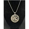 Image 2 : Silver Plated Snake Skin Chain w/ Pendant Necklace, Self Adjusstible Length