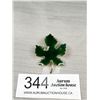 Image 1 : Vintage Green Enamel Maple Leaf Brooch