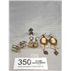 Image 1 : Pair of Vintage Cameo Silver Frog Dangle Filigree Earrings + Silver Cat Pin