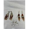 Image 2 : Lot of Vintage Pairs of Dangle Earrings Some Are Silver