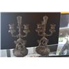 Image 2 : PAIR VINTAGE CANDELABRA SET W/ANGEL MOTIF (PAIR)