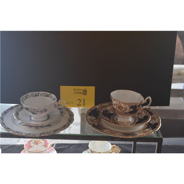 COLLECTION OF ASSORTED CHINA PLATES, CUPS & SAUCER SETS (37 PCS)