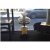 Image 2 : VINTAGE HURRICANE LAMP, ELECTRIFIED, W/FLORAL MOTIF