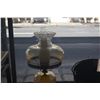 Image 3 : VINTAGE HURRICANE LAMP, ELECTRIFIED, W/FLORAL MOTIF