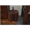 Image 2 : VINTAGE WOVEN RATTAN WEDDING CHEST W/DRAWERS & SMALL TIERED STACKING BASKET (2 PCS)