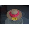 Image 1 : FINELY WOVEN HAT W/PINK FEATHER LEI
