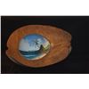 Image 2 : 1940'S HAND PAINTED COCONUT, PAINTING OF MOKOLI'I ISLAND (CHINAMAN'S HAT) KANEOHE BAY (9" X 6" X 3")