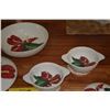 Image 2 : VINTAGE STANTA ANITA WARE, "FLOWERS OF HAWAII" RED ANTHURIUM, 9" ROUND COVERED VEGETABLE BOWL & 5" C