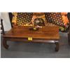 Image 1 : KOA COFFEE TABLE W/CHINESE STYLE LEGS (60" X 36")