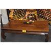 Image 2 : KOA COFFEE TABLE W/CHINESE STYLE LEGS (60" X 36")