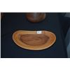 Image 3 : SMALL OVAL MILO WOOD DISH; SIGNED UWE DOST & MILO WOOD CANDLE HOLDER; SIGNED (2 PCS)