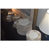 Image 2 : LIMOGE CHINA: 15 DINNER PLATES, 14 SAUCERS, 26 DESSERT PLATES, 14 SALAD PLATES & 2 COFFEE CUPS (71 P