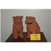 Image 1 : PAIR JAPANESE TERRA COTTA BISK CERAMIC SHISA DOGS (PAIR)