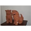 Image 2 : PAIR JAPANESE TERRA COTTA BISK CERAMIC SHISA DOGS (PAIR)