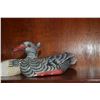 Image 2 : HAND-CARVED PAINTED WOODEN DUCKS (9" X 4" & 8" X 4") (2 PCS)