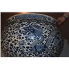 Image 10 : LARGE BLUE & WHITE PORCELAIN GARDEN JAR, DRAGON MOTIF (24" X 22")